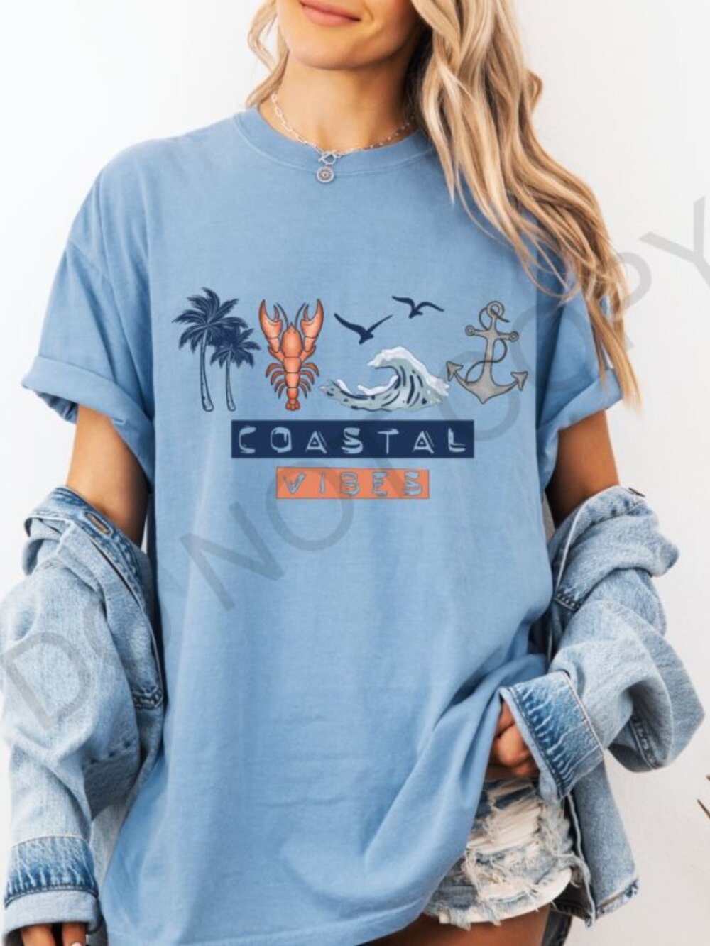 Coastal Vibes Tee, Beach Graphic Shirt, Summer Ocean Tee, Comfort Color Tee